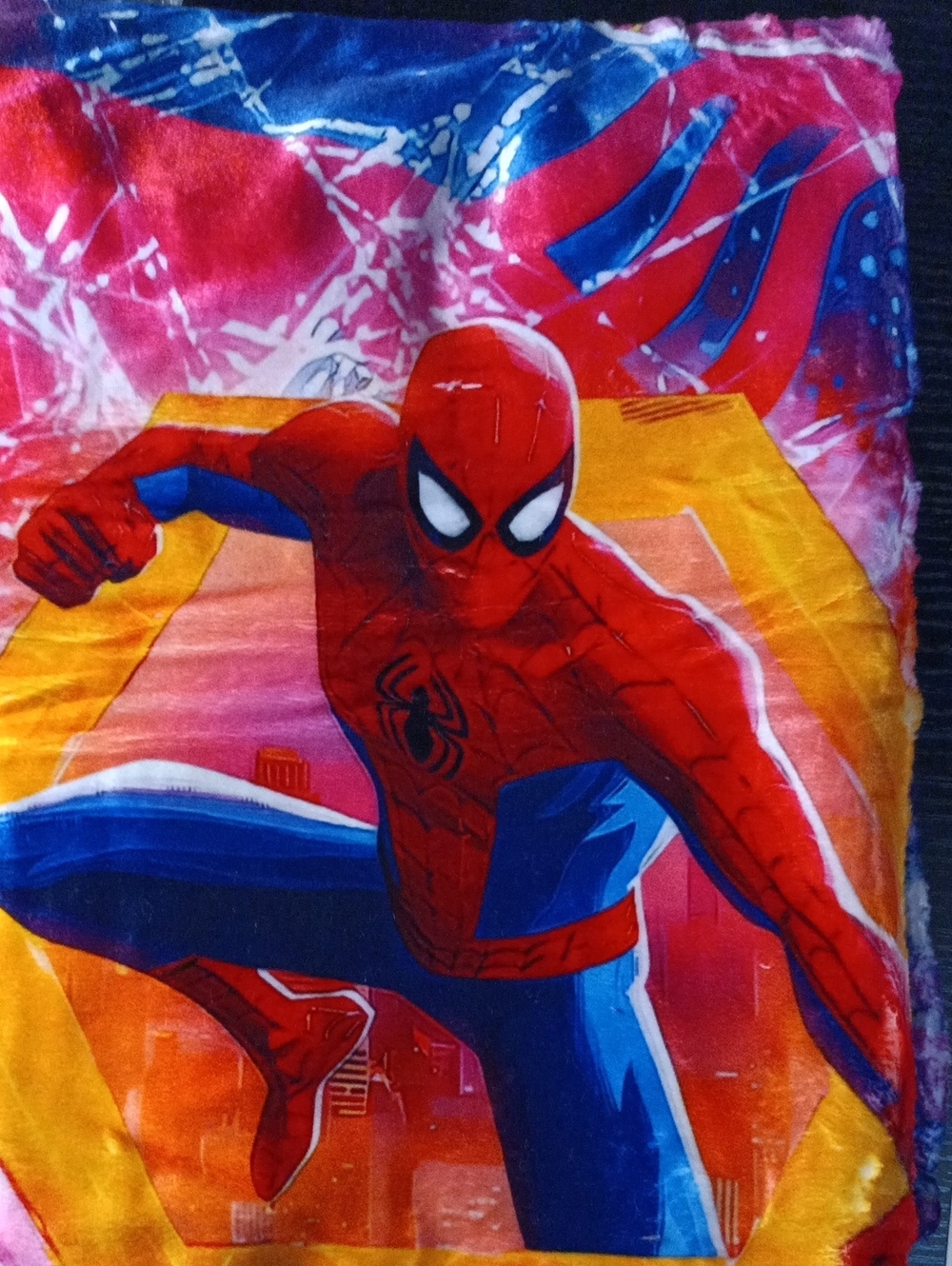 Source Unknown Spider-Man Throw Blanket in Red, Blue and Yellow